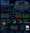 Mini teclado inalámbrico con ratón Touchpad retroiluminación LED