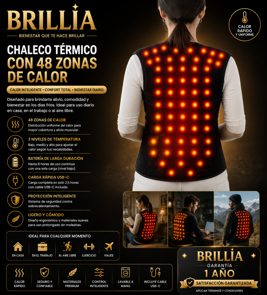 Chaleco autocalentable Unisex talla unico
