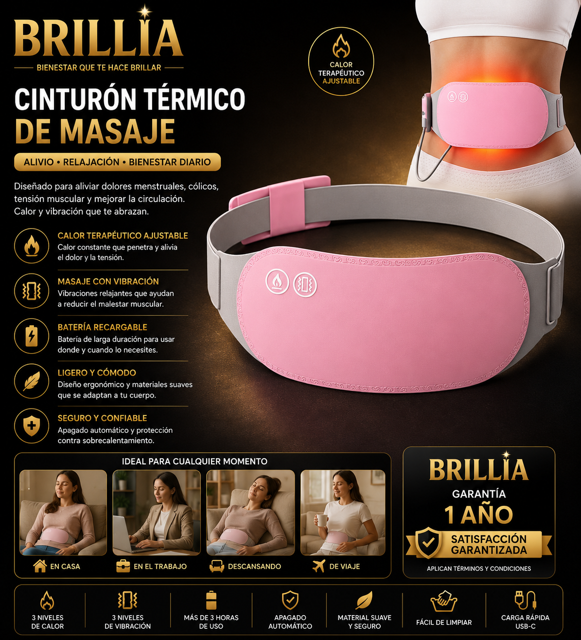 Almohadilla de calentamiento menstrual