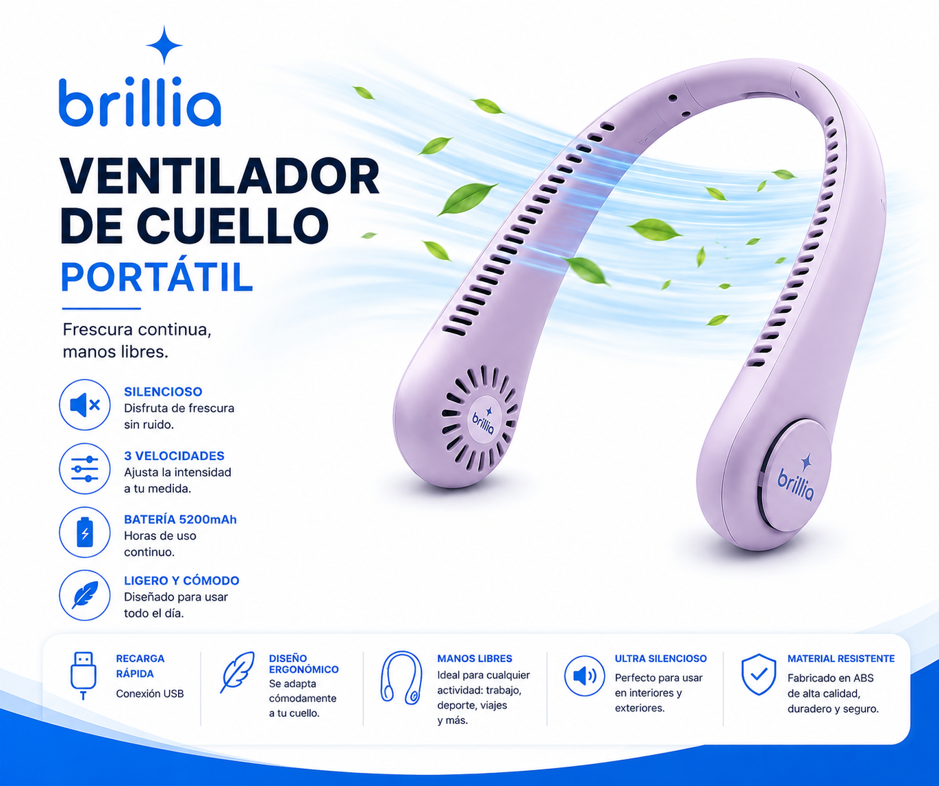 Ventilador de cuello portátil PRO