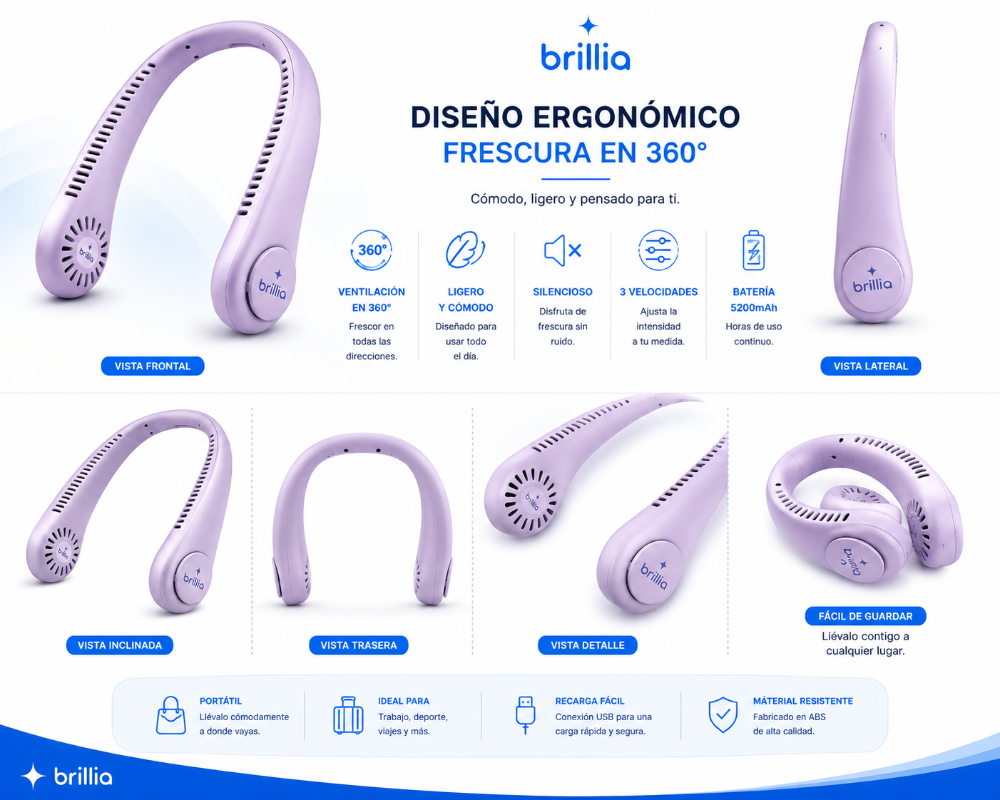 Ventilador de cuello portátil PRO